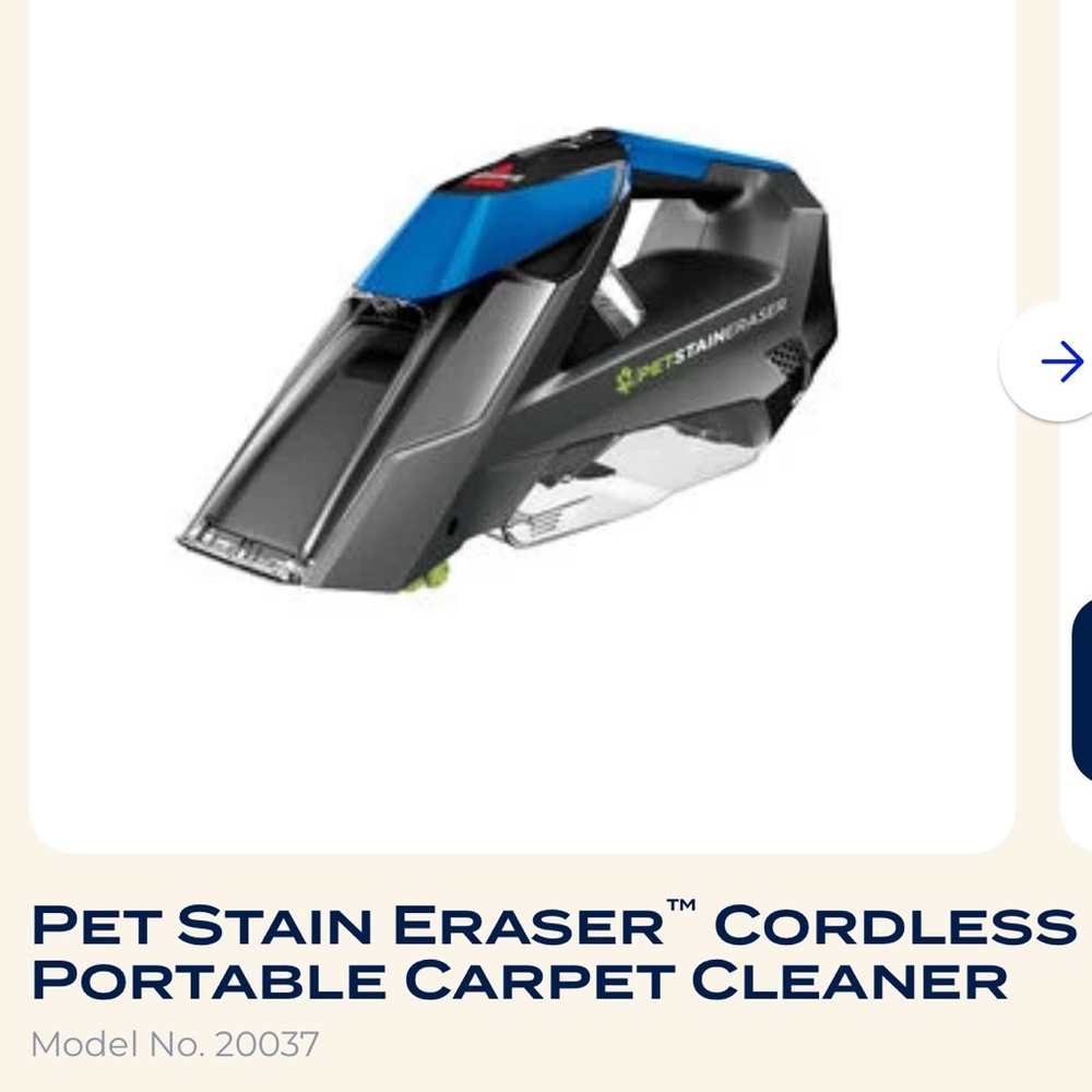 Bissell Cordless Carpet Cleaner in Black and Blue